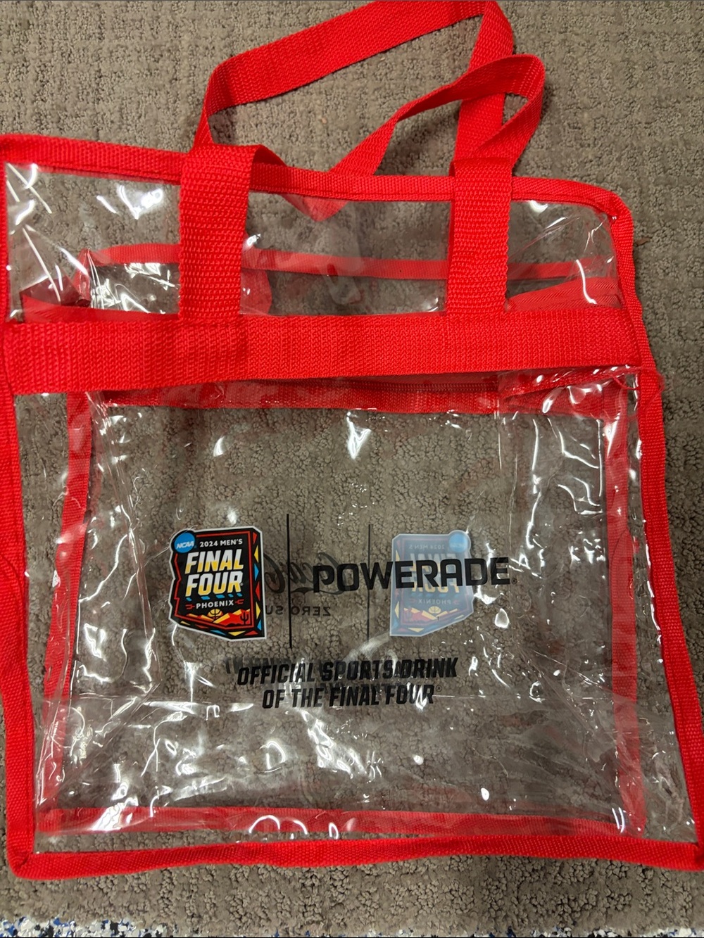 2024 men’s Final Four clear Tote Bag - Red Trim